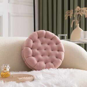 {NEW} Pink & White Cookie Sandwich Accent Pillow